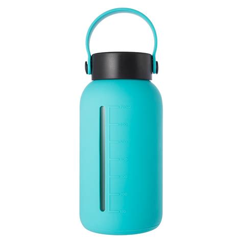 Glass Water Bottle with Wide Mouth and Silicone Sleeve (30oz)